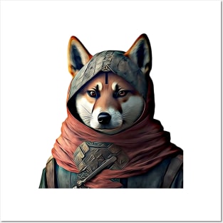 Ninja Samurai Shiba Inu Akita Inu Posters and Art